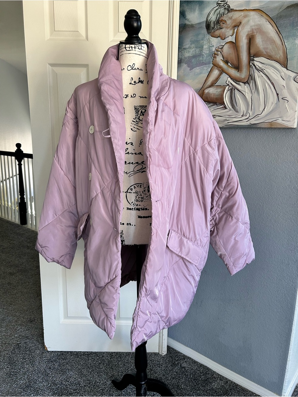 FREE PEOPLE Oversized Lavender Puffer Coat - Women Jackets & Coats
